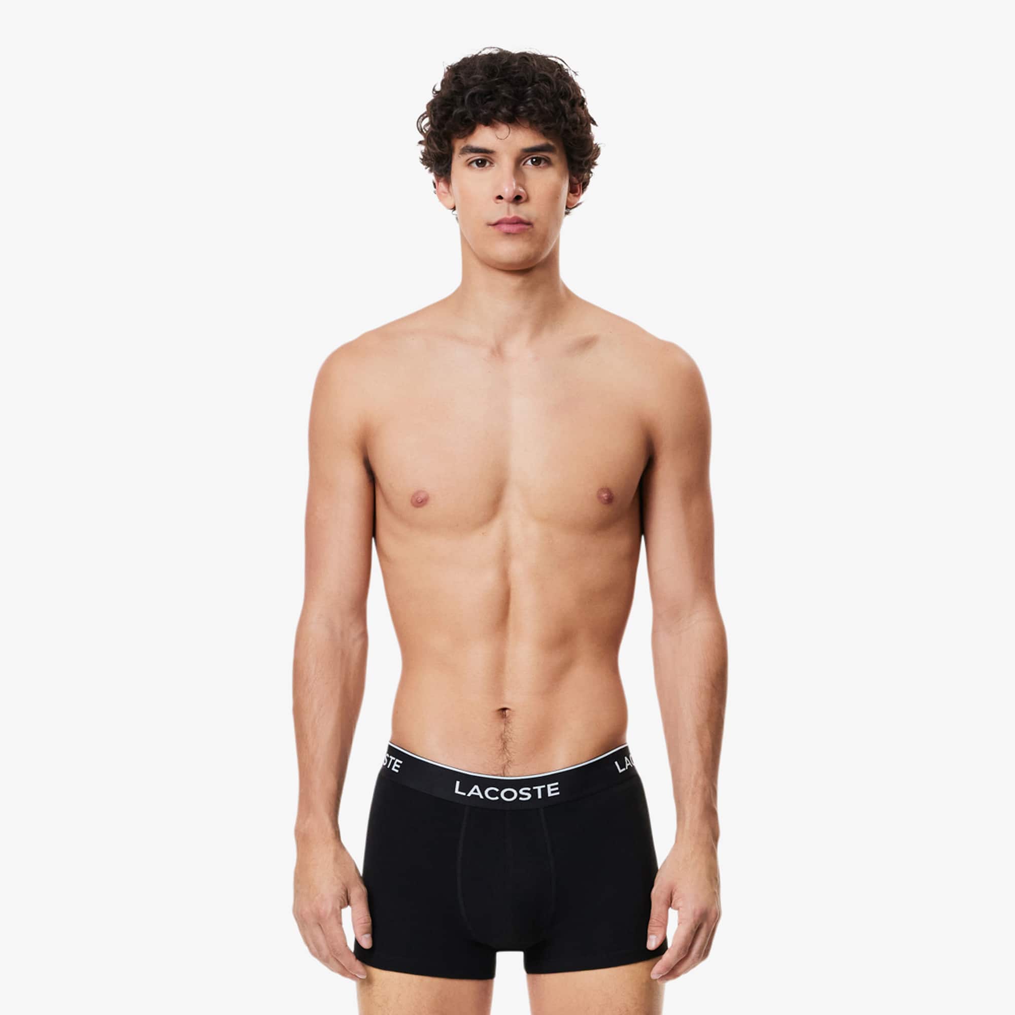 Lacoste Mens Pack Of 3 Stretch Cotton Elastic waist Casual Briefs Briefs